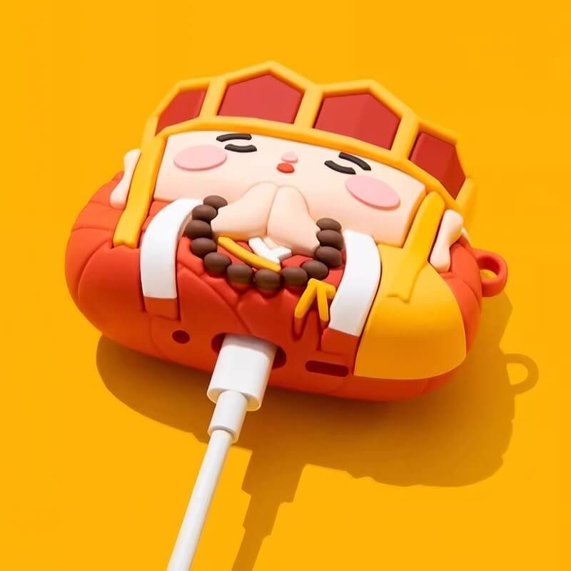 Cute & Funny Yellow Silicone AirPods Case - Monkey King Theme
