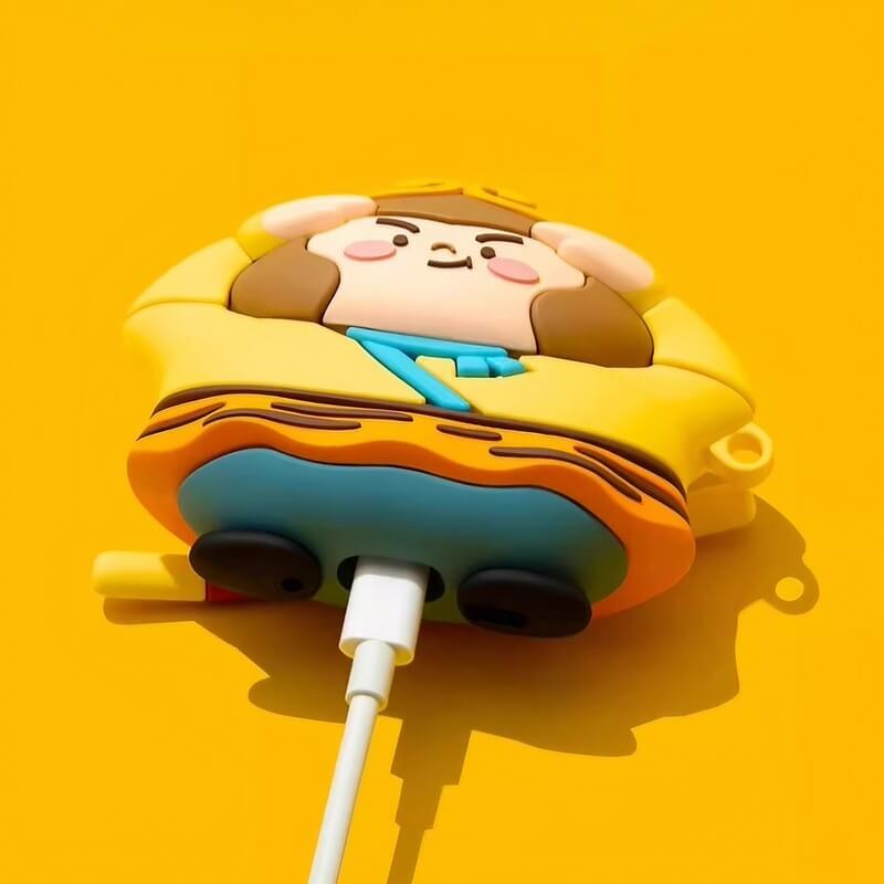 Cute & Funny Yellow Silicone AirPods Case - Monkey King Theme