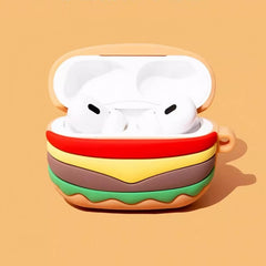 Funny Brown Hamburger Silicone AirPods Case 2″