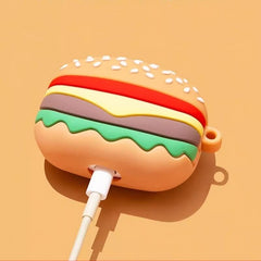 Funny Brown Hamburger Silicone AirPods Case 2″