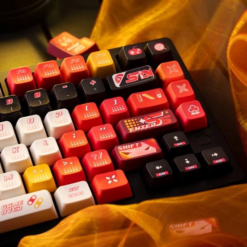 Game Themed 140-key Orange Keycap Set