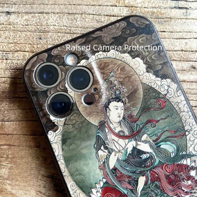 iPhone 15 16 Pro Max 6.7″ Art Case - Samantabhadra Design TPU Textured