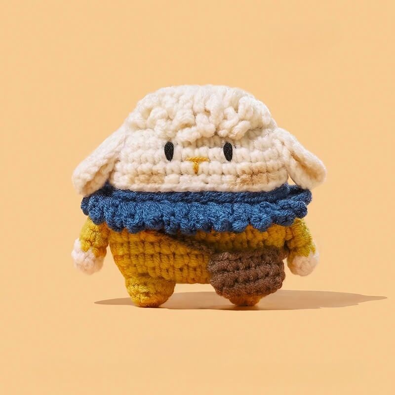 Knit AirPods Case 3" - Cute Sheep Design in Brown