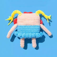 Knit AirPods Case 5″ - Pink, Cute Blonde Girl Theme, Funny Sausage Lips Design