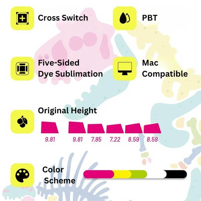 Light Color Dinosaur Fossil 146-key Keycap Set