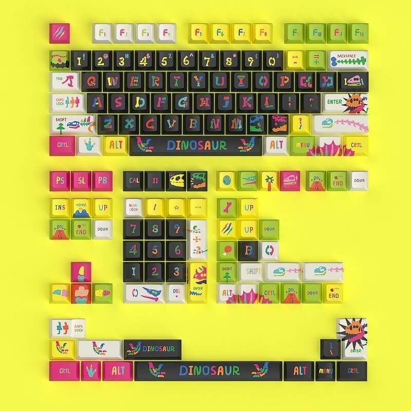 Light Color Dinosaur Fossil 146-key Keycap Set