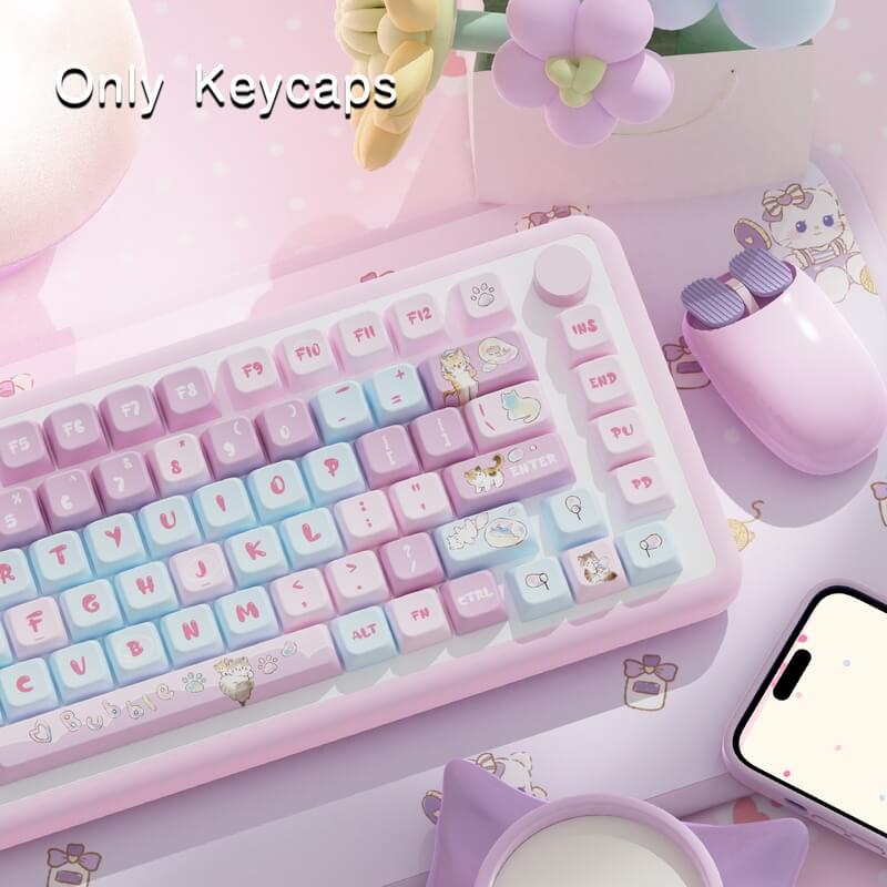 MDA Profile 138-Key Keycap Set - Bubble Kitten Design