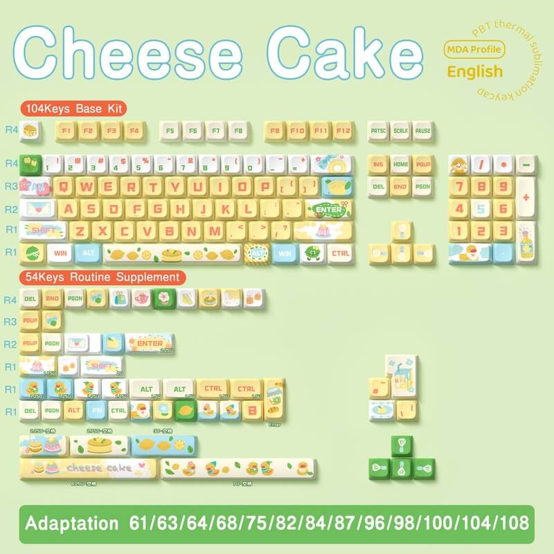MDA Profile 138-Key Keycap Set - Cheese Cake Design