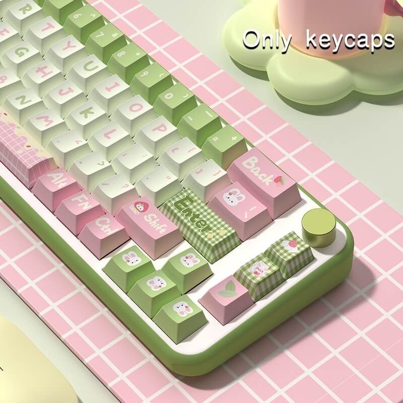 MDA Profile 138-Key Keycap Set - Strawberry Milk Bunny Theme