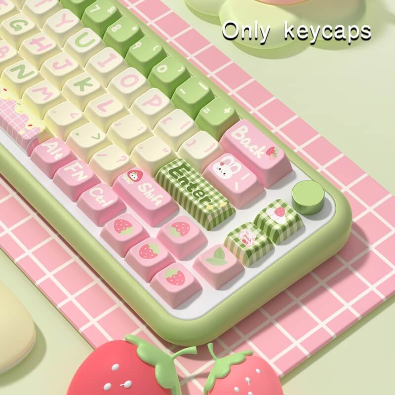 MDA Profile 138-Key Keycap Set - Strawberry Milk Bunny Theme