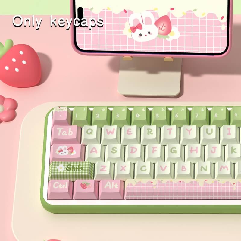 MDA Profile 138-Key Keycap Set - Strawberry Milk Bunny Theme