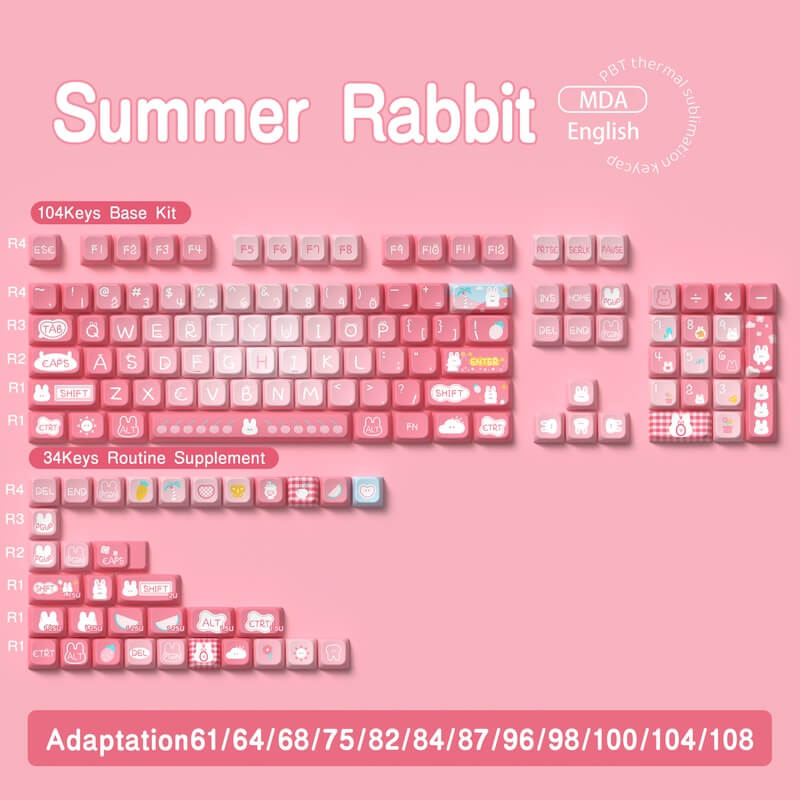 MDA Profile 138-Key Keycap Set - Summer Rabbit Theme