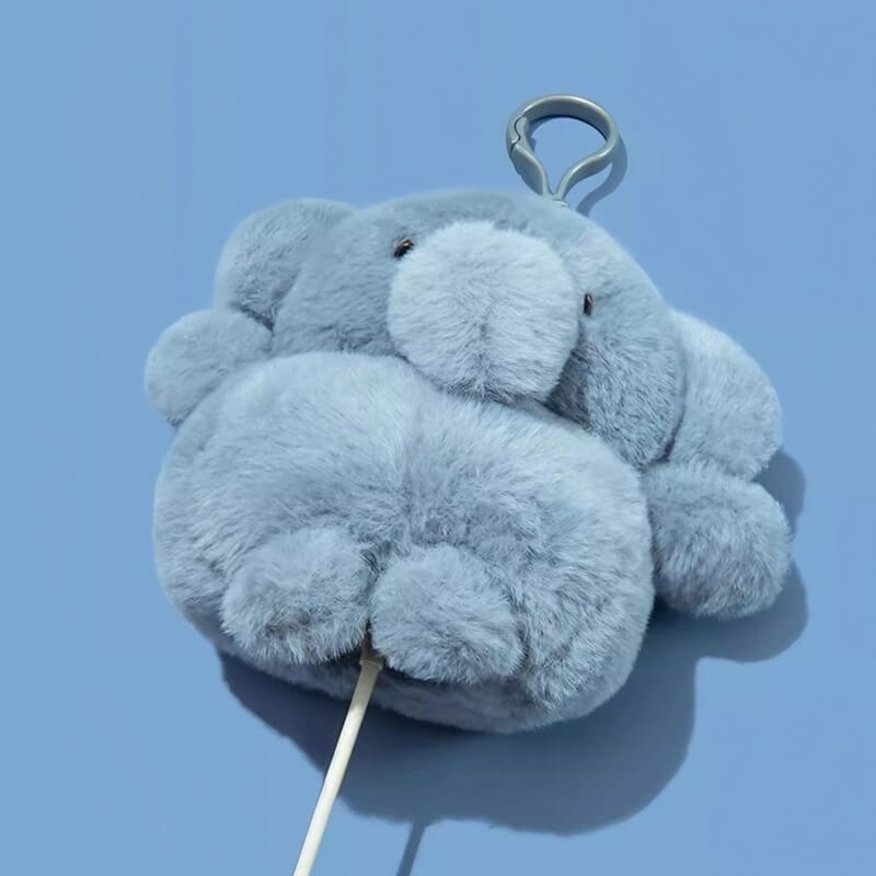 Plush Elephant AirPods Case - Blue 6″ Cute and Pretty