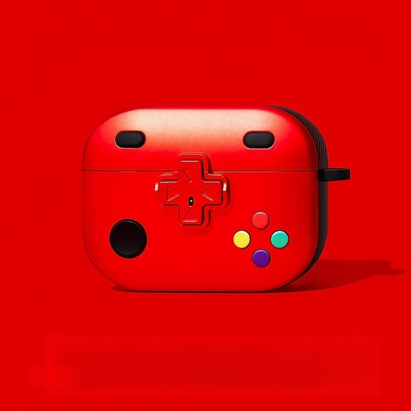 Silicone AirPods Case 1″ - Purple Game Console Design, Cute and Funny