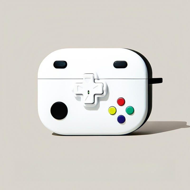 Silicone AirPods Case 1″ - Purple Game Console Design, Cute and Funny