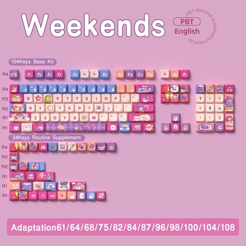 Weekends Theme 138-Key MDA Profile Keycap Set