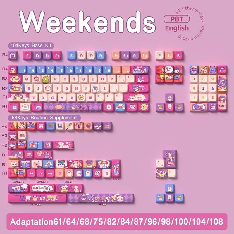 Weekends Theme 138-Key MDA Profile Keycap Set