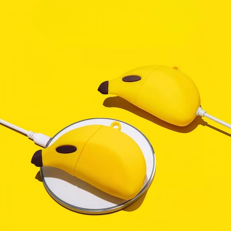 Yellow Silicone AirPods Case - Banana Theme - 6″ Cute and Funny Design