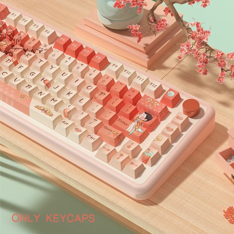 138-Key MDA & Cherry Profile PBT Keycap Set - Tang Dynasty Beauty Theme