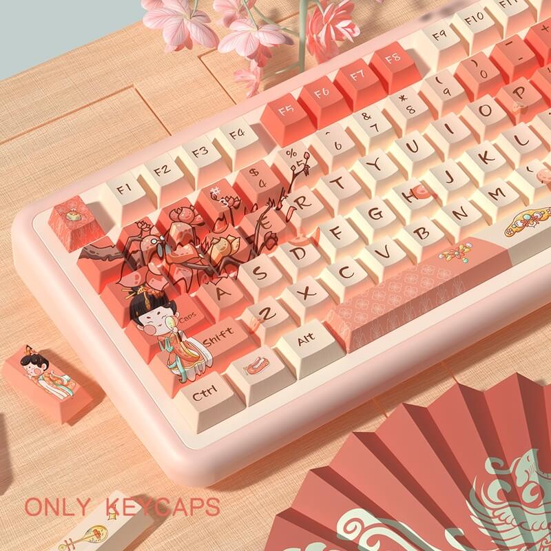 138-Key MDA & Cherry Profile PBT Keycap Set - Tang Dynasty Beauty Theme