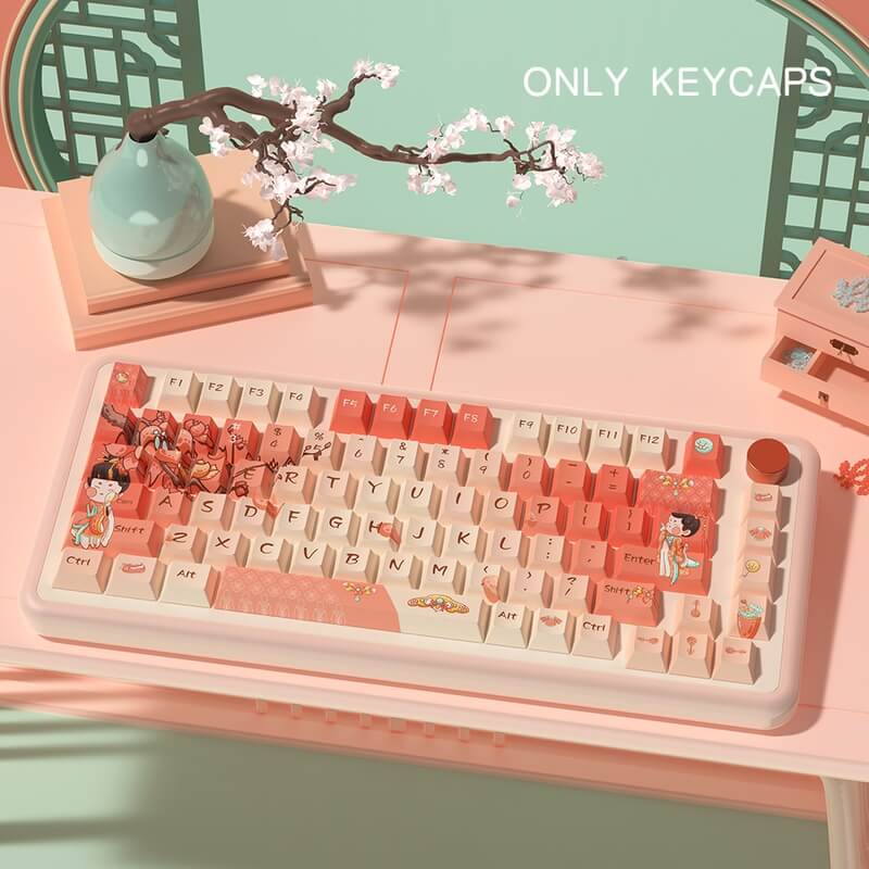 138-Key MDA & Cherry Profile PBT Keycap Set - Tang Dynasty Beauty Theme