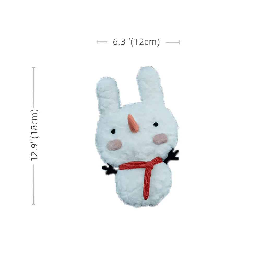 Cute and Fresh White Snowman Rabbit Kawaii Crossbody Bag Casual Cotton Satchel