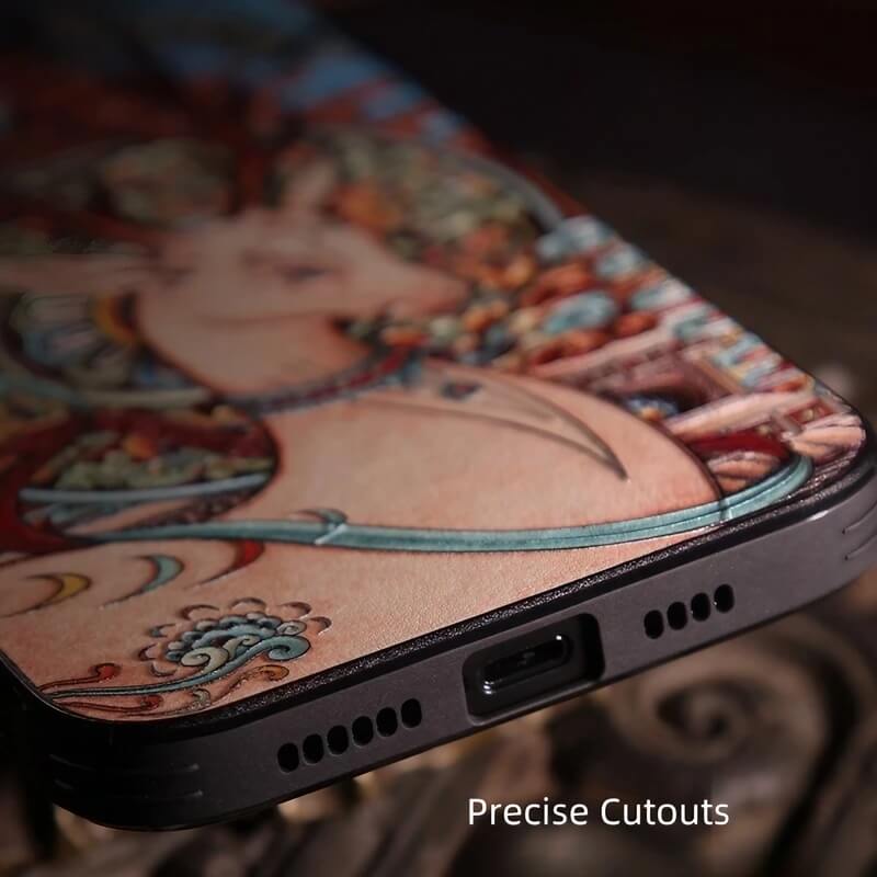 iPhone 16 Pro Max Case - 5.8″ Textured Art Fortune Deer TPU Cover