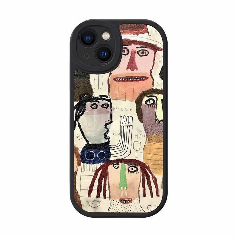 iPhone 16 Pro Max Case - Black Silicone 6″ Art Ugly Pattern