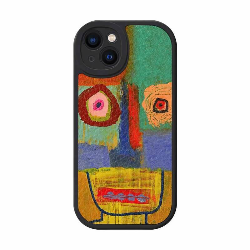 iPhone 16 Pro Max Case - Black Silicone 6″ Art Ugly Pattern