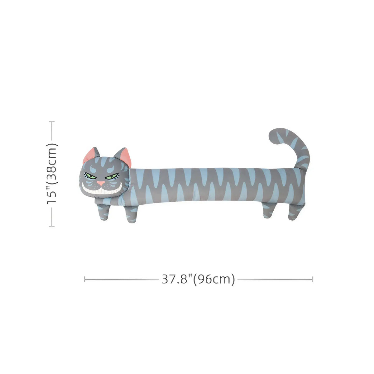 Cute Smiling Long Kawaii Cat Shaped Polyester Throw Pillow for Bed and Sofa