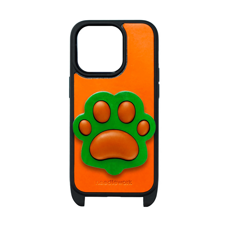 Leather iPhone Colorful Cases iPhone 15 14 13 Dog Paw With Crossbody Strap