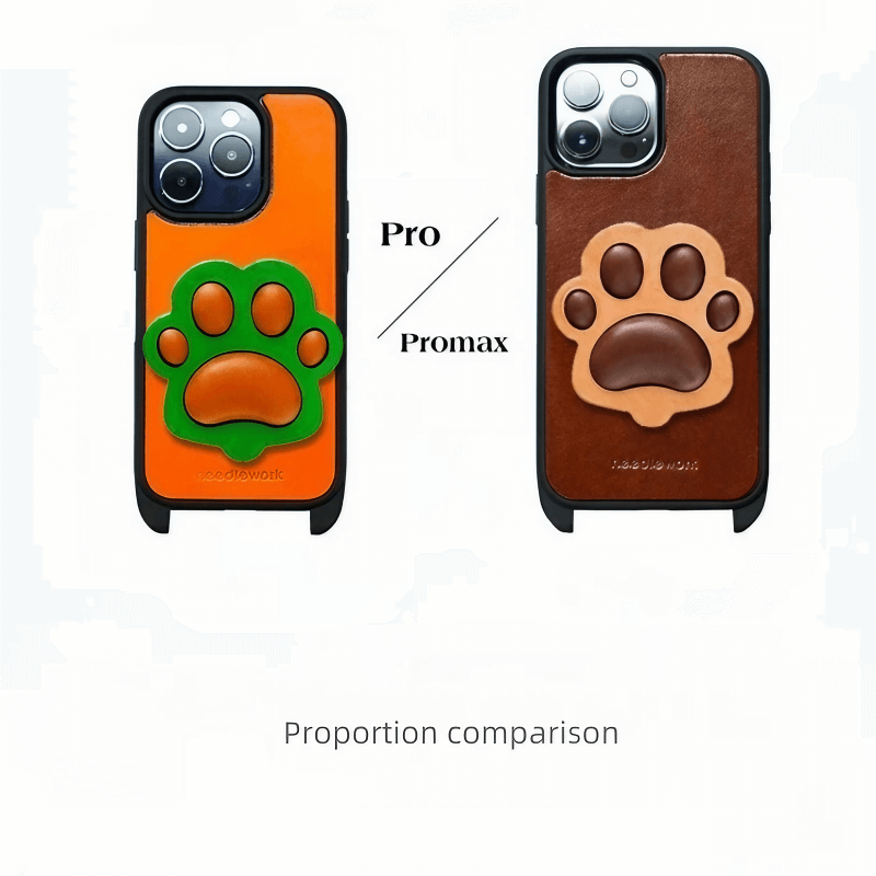 Leather iPhone Colorful Cases iPhone 15 14 13 Dog Paw With Crossbody Strap