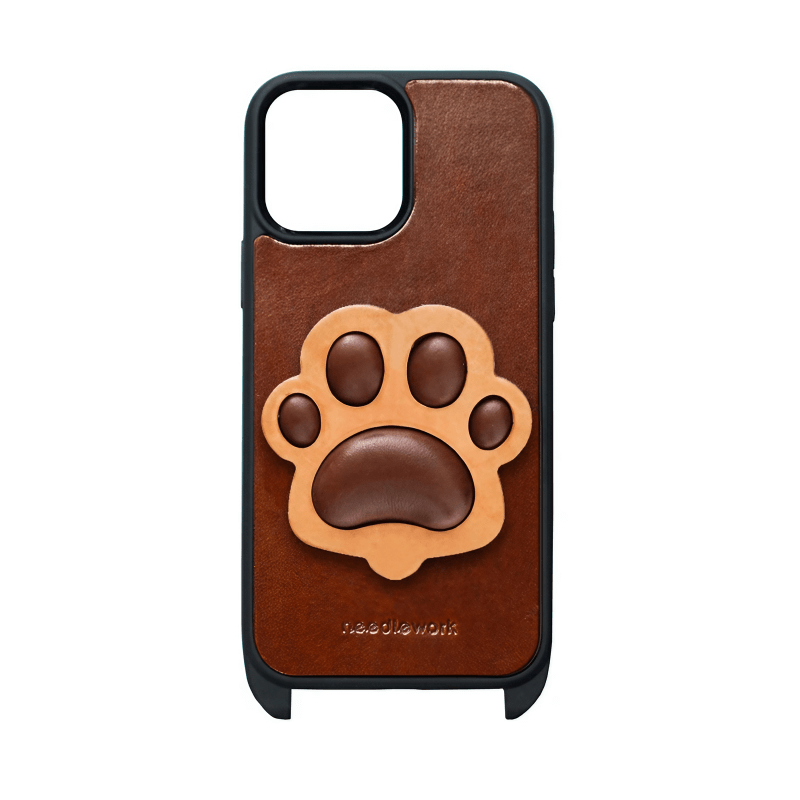 Leather iPhone Colorful Cases iPhone 15 14 13 Dog Paw With Crossbody Strap