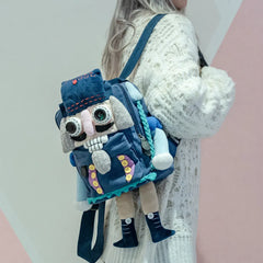Cute Nutcracker Soldier Canvas Kawaii Backpack Casual and Personalized Style - Handmade